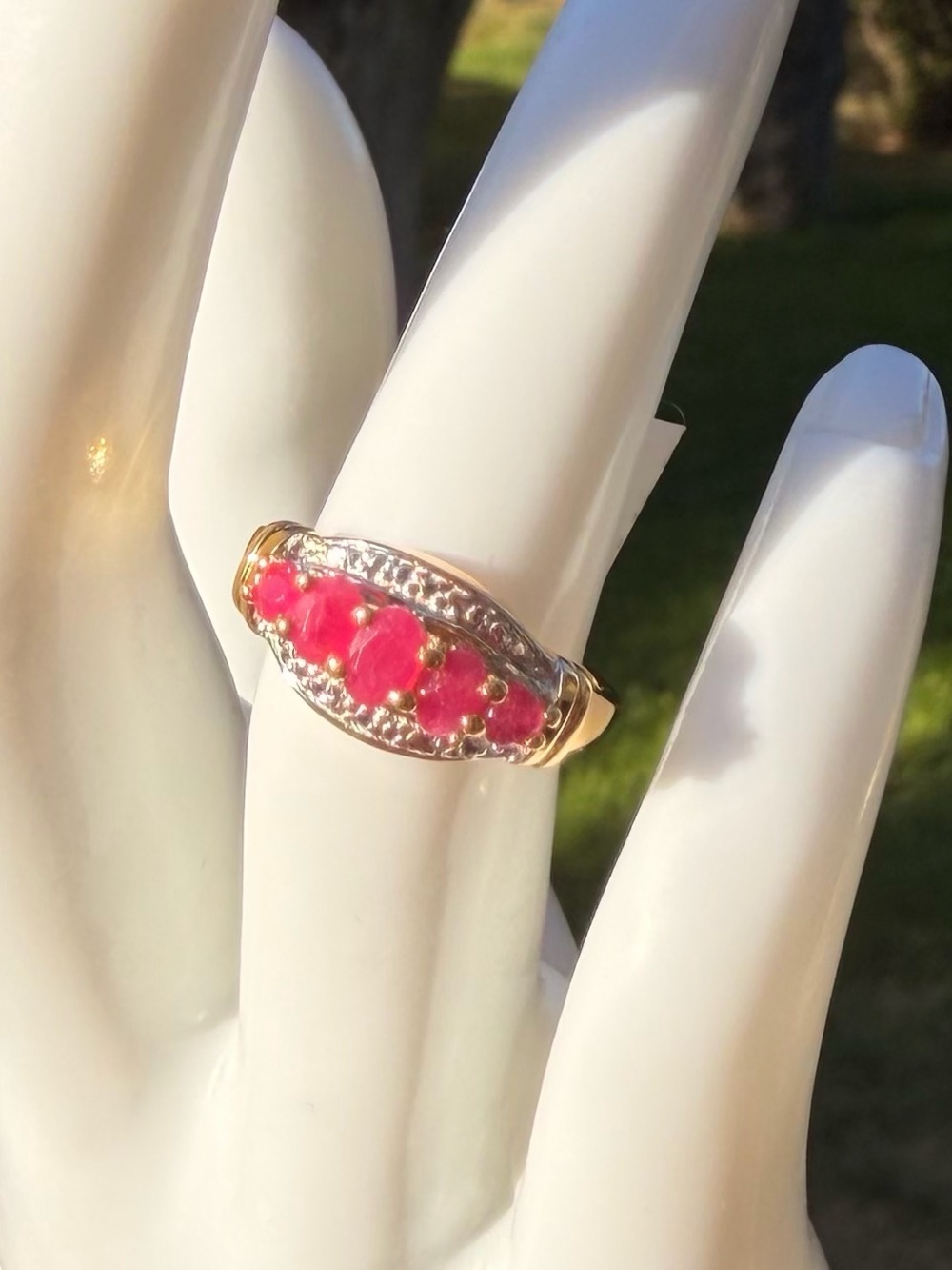 Stunning AAA Ruby Ring | 14K Yellow Gold Over Sterling Silver| Size 6| 0.85 CTW